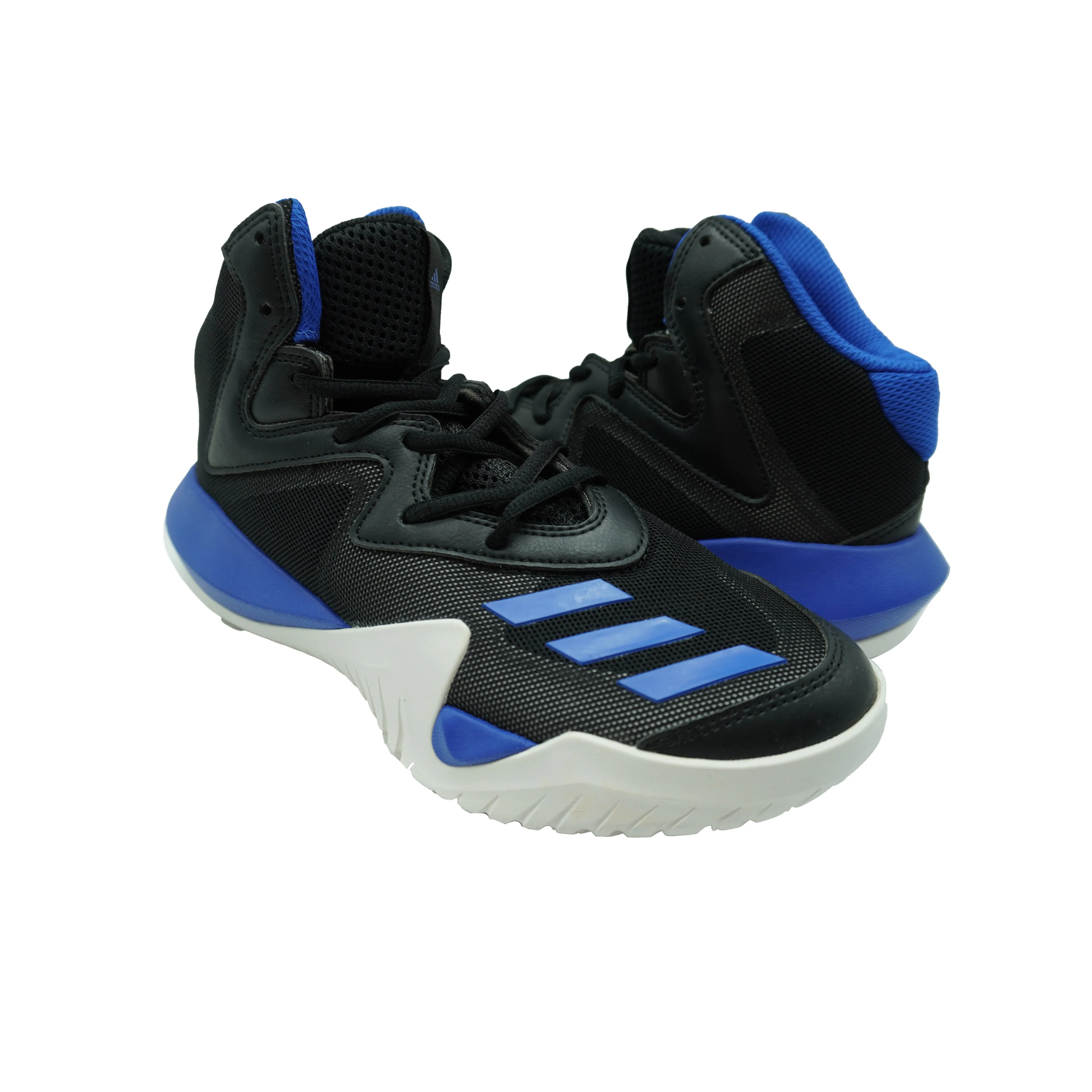Adidas Boy's Crazy Team Basketball Athletic Shoes Black Blue Size 5.5