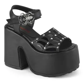 CAMEL-17 DemoniaCult Alternative Footwear Black Vegan Leather Women's Sandals