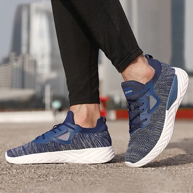 CAMEL Men's Sneakers Breathable Mesh Shoes Men Leisure Tracking Shoes