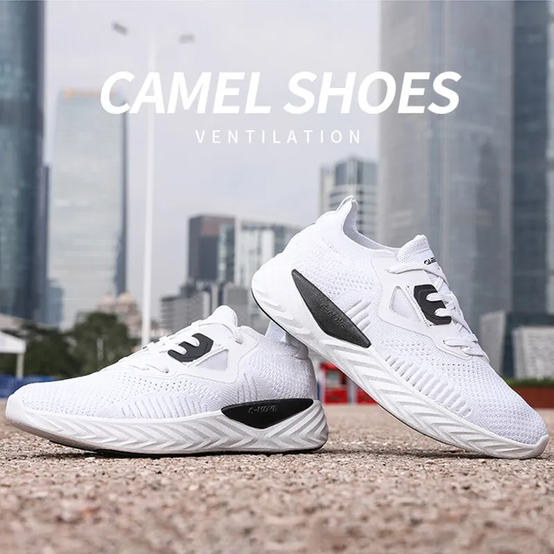 CAMEL Men's Sneakers Breathable Mesh Shoes Men Leisure Tracking Shoes