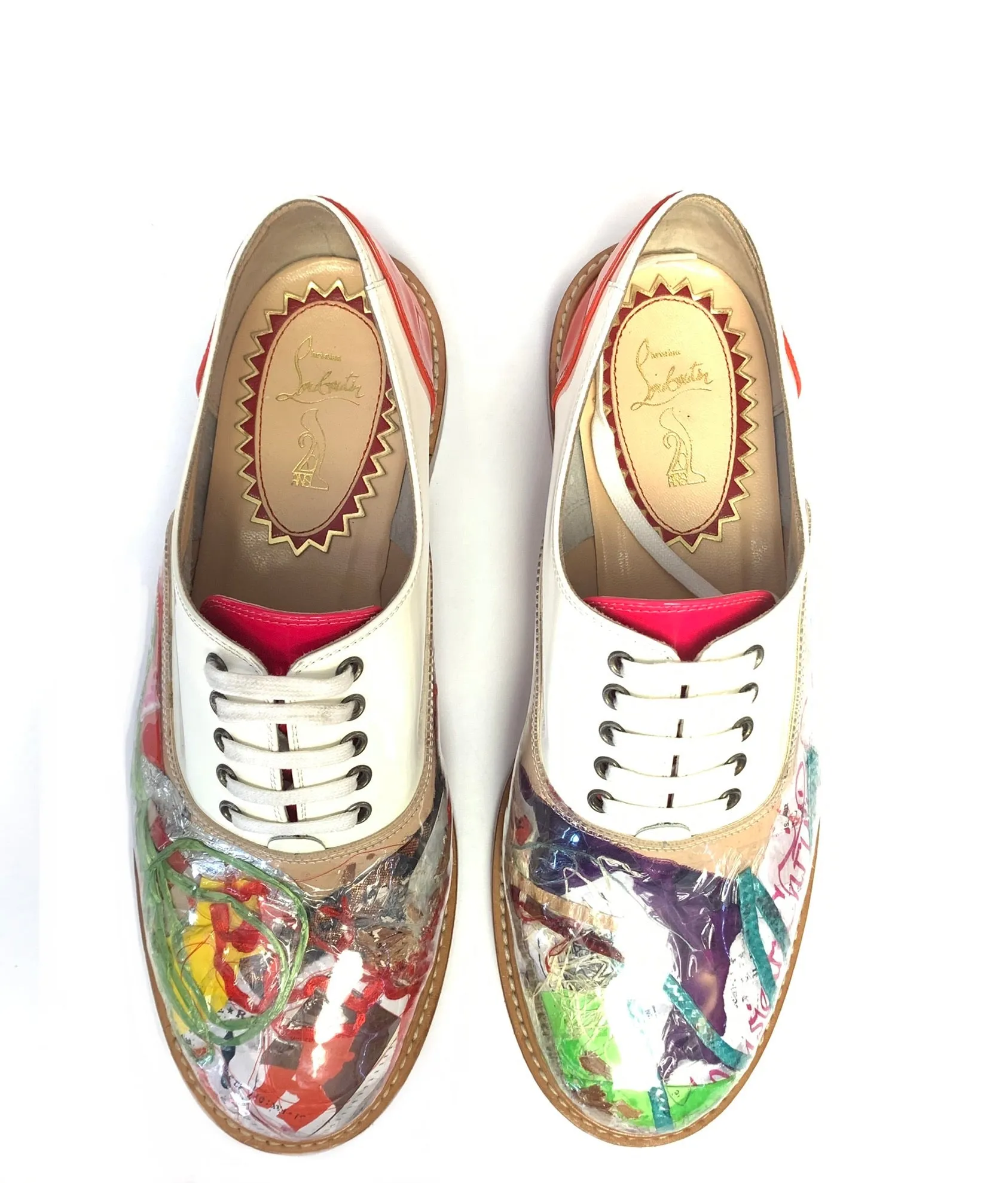 CHRISTIAN LOUBOUTIN 20TH ANNIVERSARY HAVANA TRASH OXFORDS SZ 38.5