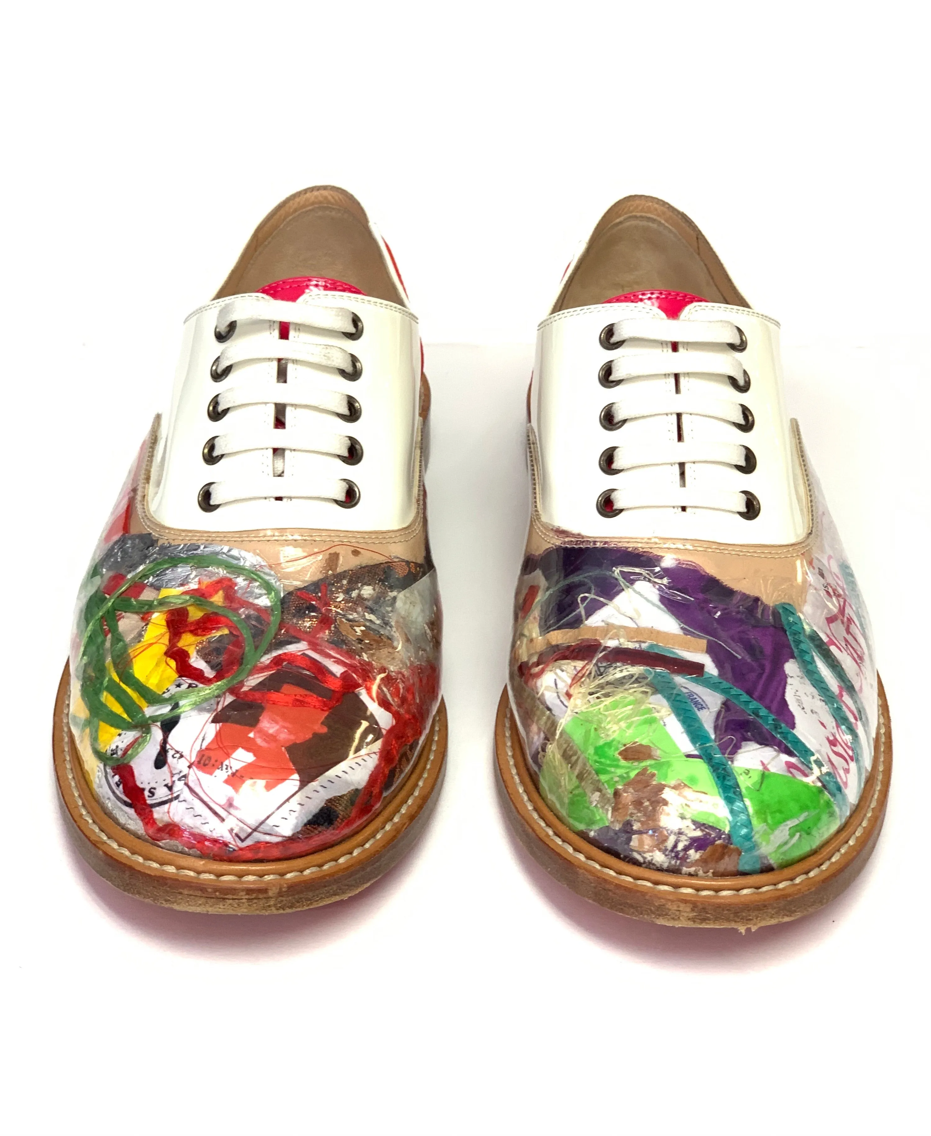 CHRISTIAN LOUBOUTIN 20TH ANNIVERSARY HAVANA TRASH OXFORDS SZ 38.5