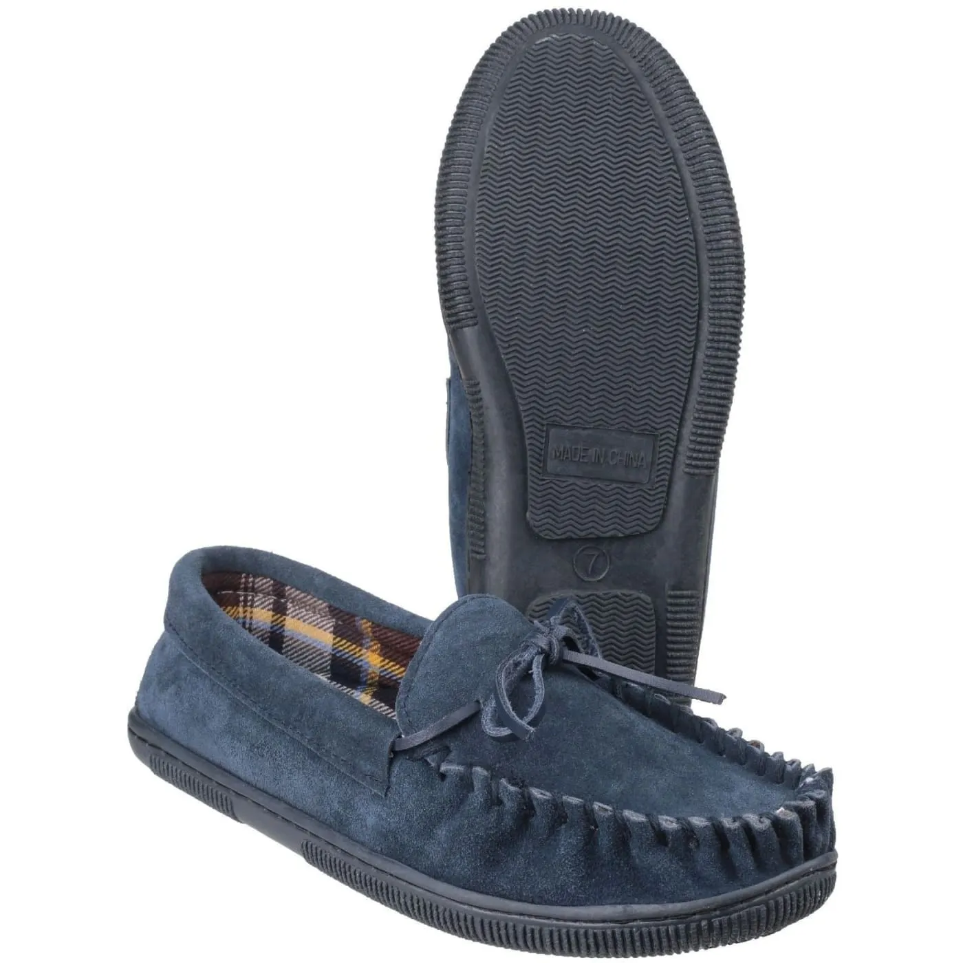 Cotswold Alberta Navy Mens Suede Slippers
