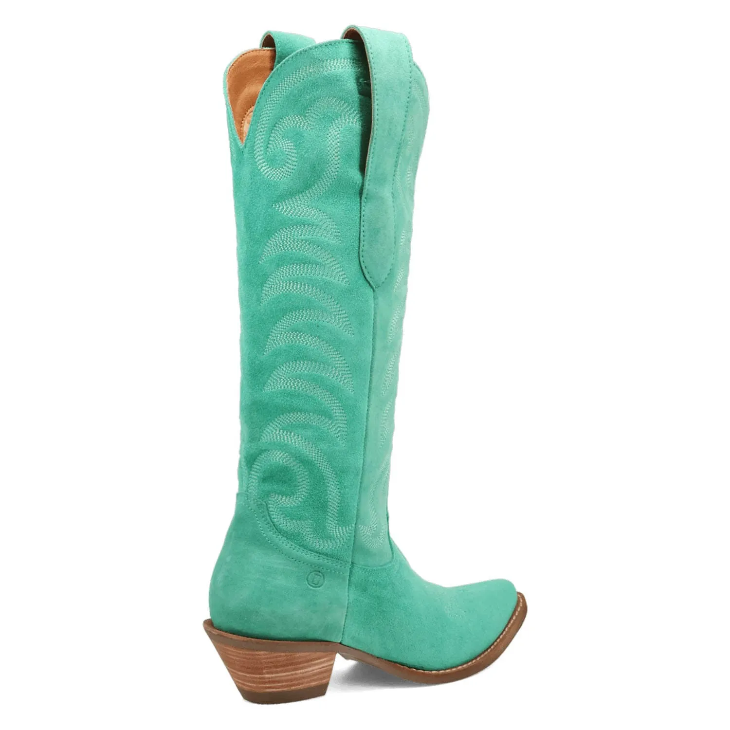 Dingo Womens Movin On Green Suede Cowboy Boots