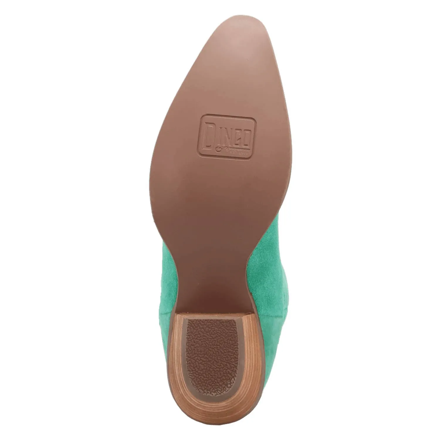 Dingo Womens Movin On Green Suede Cowboy Boots