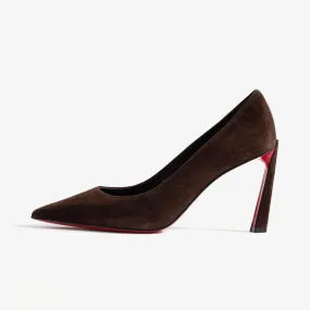 Elegant Dark Brown Suede Pumps