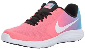 Girls Revolution 3 Running Shoe Gs Chlorine Blue/White/Racer Pink/Black 6 M Us Big Kid