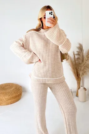 Hattie beige knitted jumper and trousers