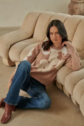 Lillie Cosmo Floral Puff Sleeve Sweater