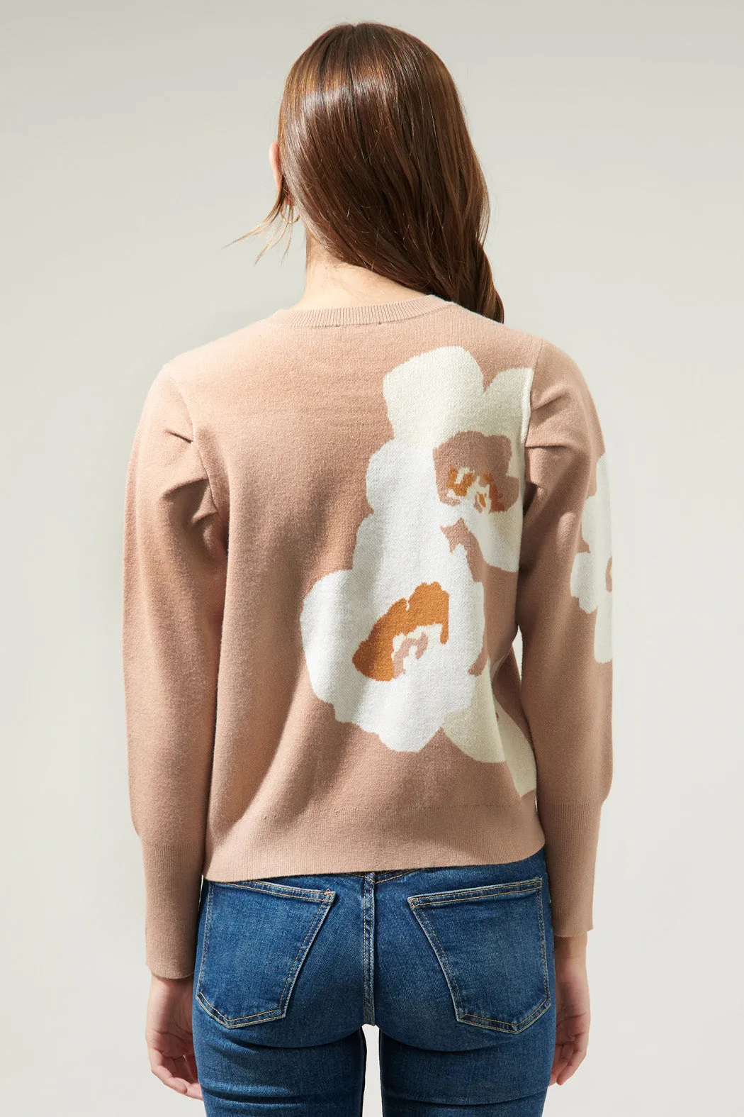 Lillie Cosmo Floral Puff Sleeve Sweater