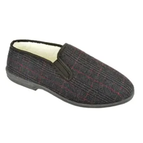 Men's Dark Check Slippers