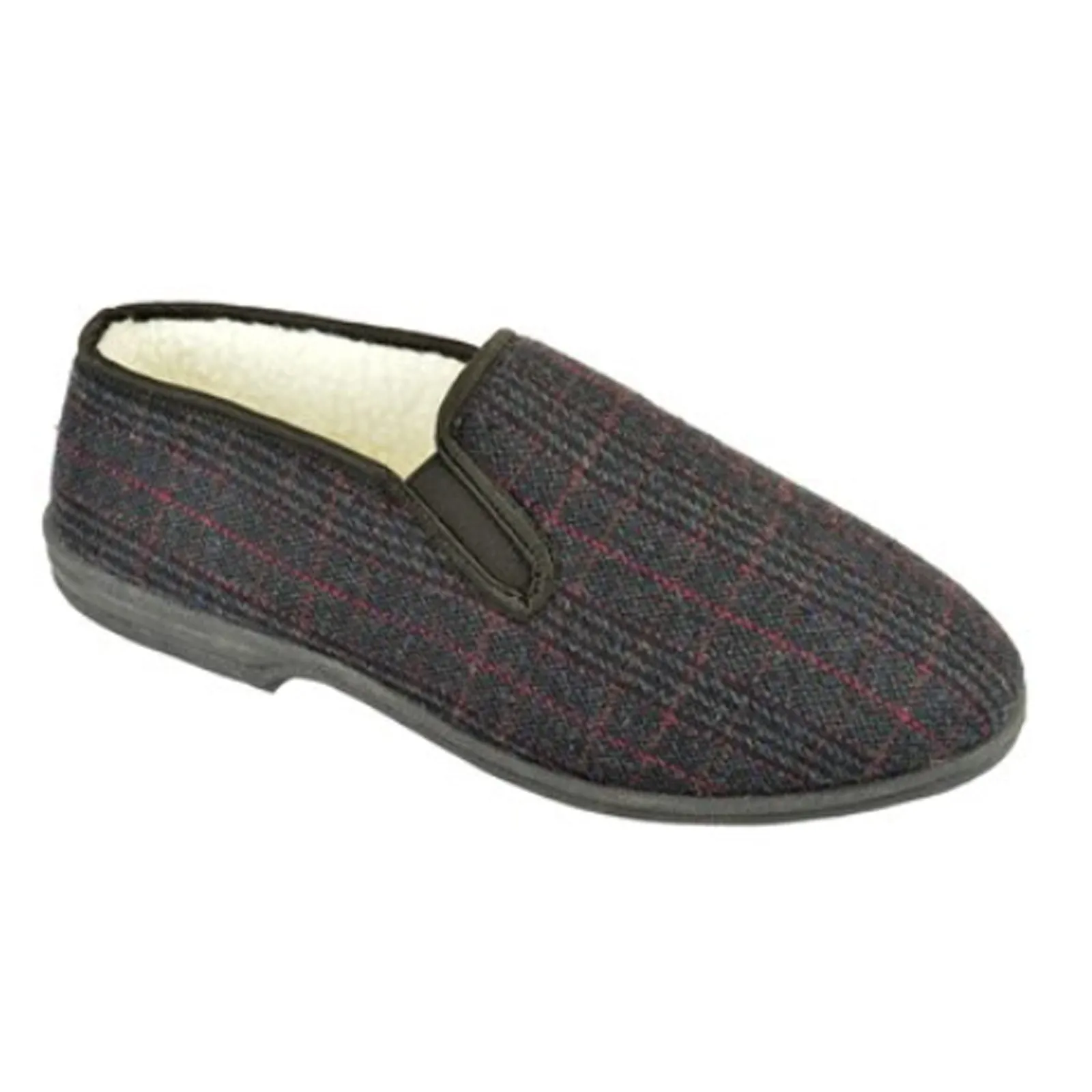 Men's Dark Check Slippers