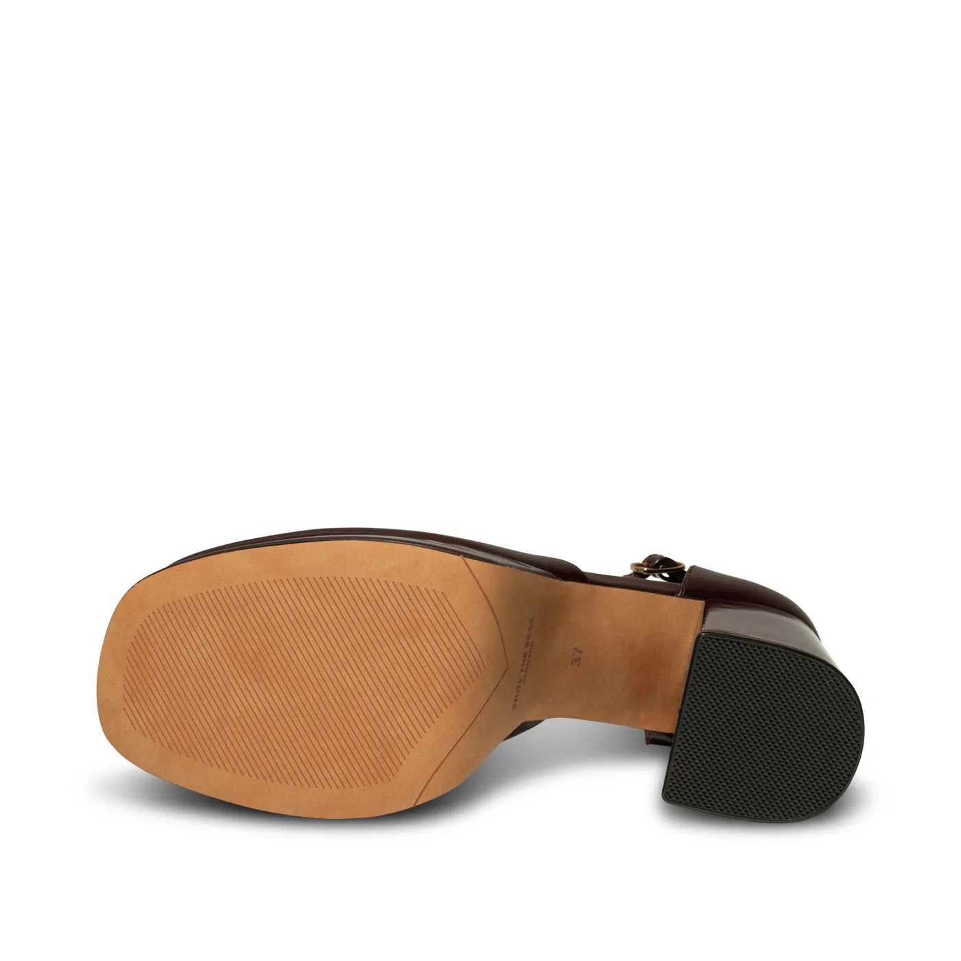 Priscilla Plateau Heel Leather - BORDEUX HIGH SHINE
