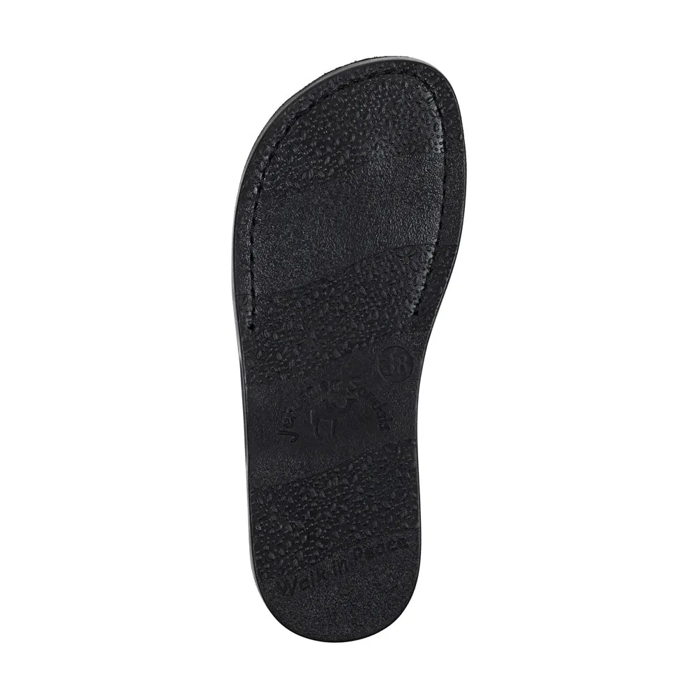 Sophia Buckle - Leather Braided Slide Sandal | Oiled Brown